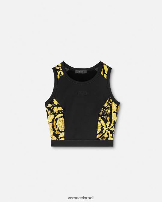 נשים Versace שָׁחוֹר חזיית ספורט בארוק כושר הַלבָּשָׁה N8T2232