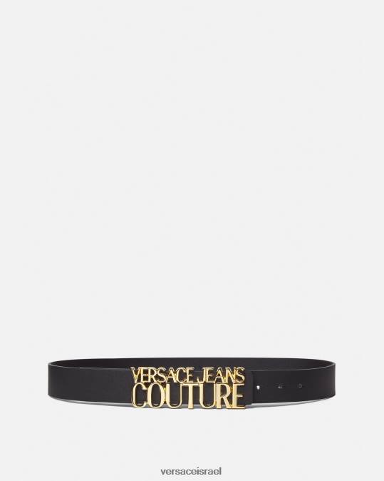 נשים Versace שָׁחוֹר חגורת לוגו אביזרים N8T22330