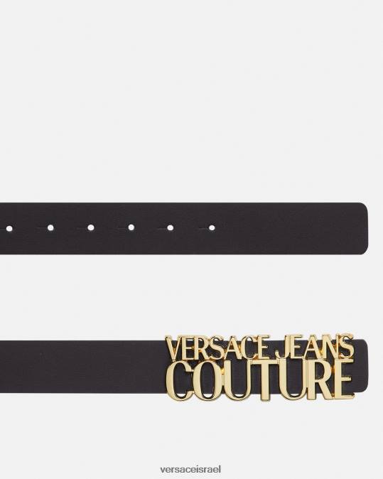 נשים Versace שָׁחוֹר חגורת לוגו אביזרים N8T22330