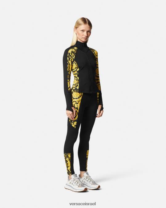 נשים Versace שָׁחוֹר חותלות לחדר כושר בארוק הַלבָּשָׁה N8T2233