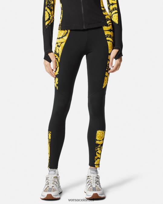 נשים Versace שָׁחוֹר חותלות לחדר כושר בארוק הַלבָּשָׁה N8T2233