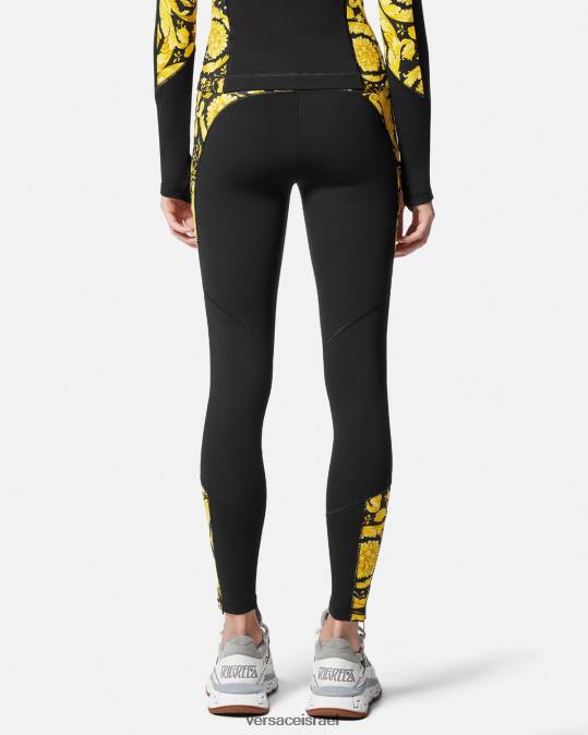 נשים Versace שָׁחוֹר חותלות לחדר כושר בארוק הַלבָּשָׁה N8T2233