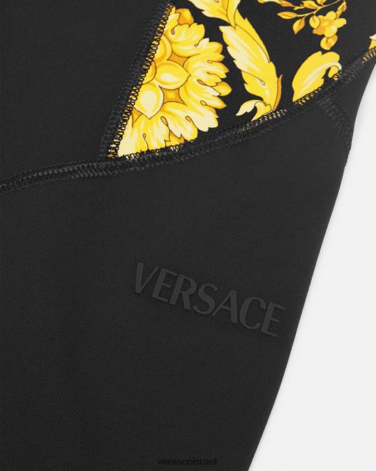 נשים Versace שָׁחוֹר חותלות לחדר כושר בארוק הַלבָּשָׁה N8T2233
