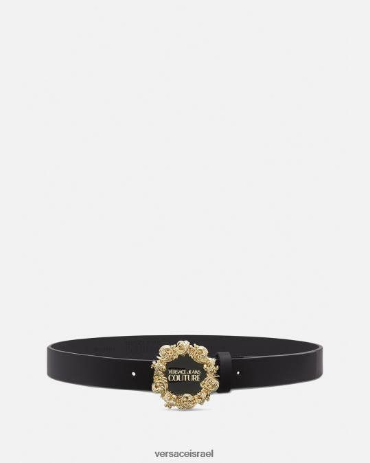 נשים Versace שָׁחוֹר חגורת לוגו אביזרים N8T22340
