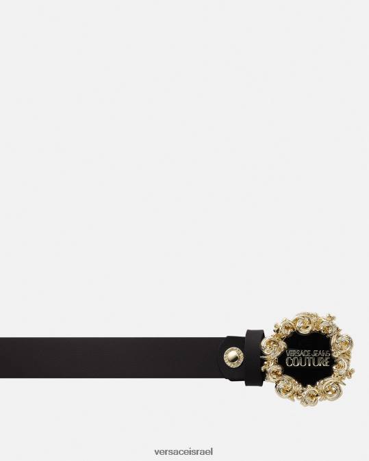 נשים Versace שָׁחוֹר חגורת לוגו אביזרים N8T22340
