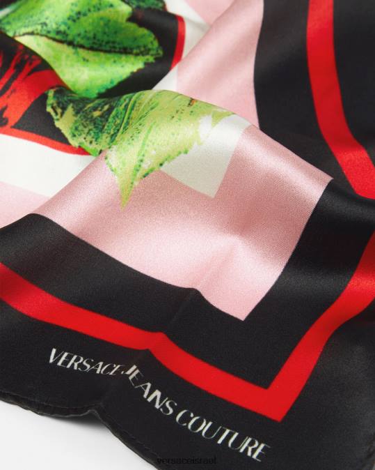 נשים Versace סַסגוֹנִיוּת לוגו ורדים משי פוולד אביזרים N8T22357