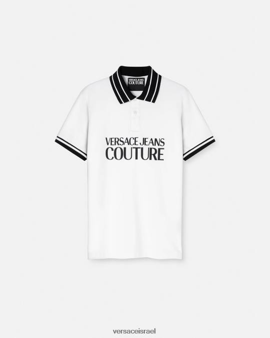 גברים Versace לבן חולצת פולו לוגו הַלבָּשָׁה N8T22360
