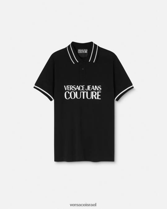 גברים Versace שָׁחוֹר חולצת פולו לוגו הַלבָּשָׁה N8T22361