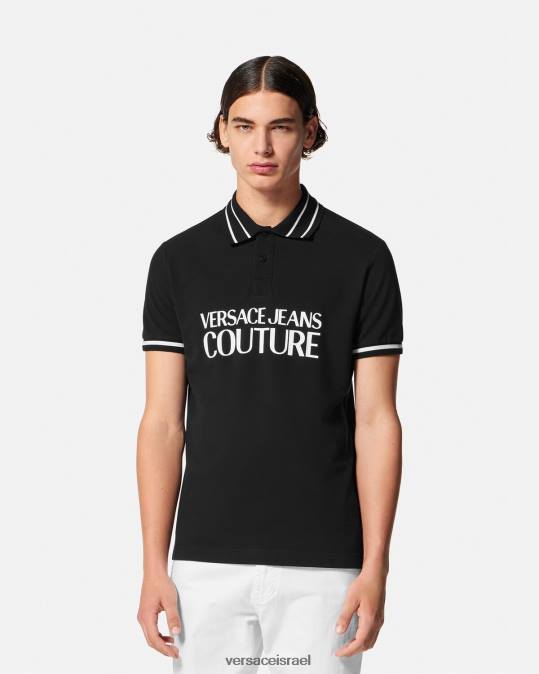 גברים Versace שָׁחוֹר חולצת פולו לוגו הַלבָּשָׁה N8T22361