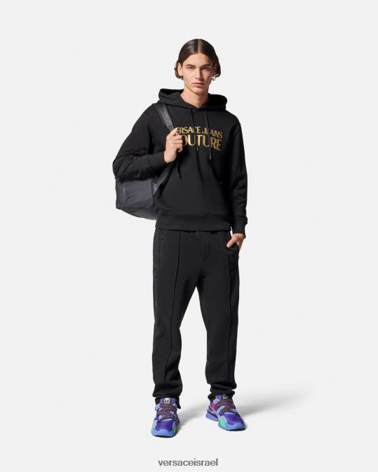 גברים Versace זהב שחור קפוצ'ון לוגו הַלבָּשָׁה N8T22362