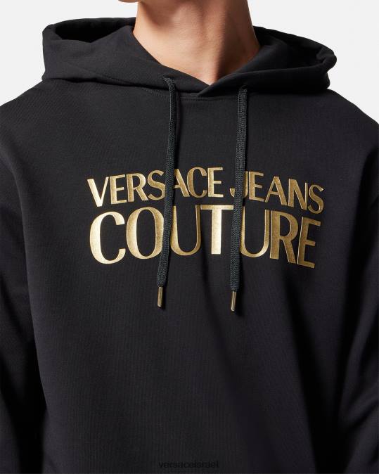 גברים Versace זהב שחור קפוצ'ון לוגו הַלבָּשָׁה N8T22362