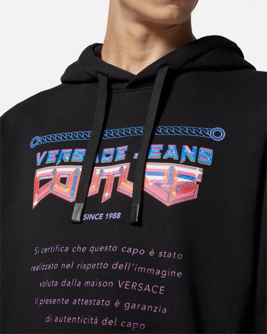 גברים Versace שָׁחוֹר קפוצ'ון לוגו אחריות הַלבָּשָׁה N8T22366
