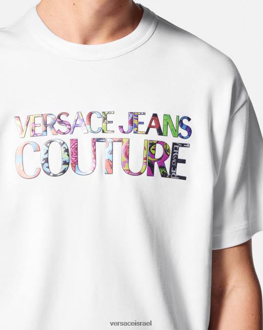 גברים Versace לבן חולצת טריקו עם לוגו הַלבָּשָׁה N8T22370
