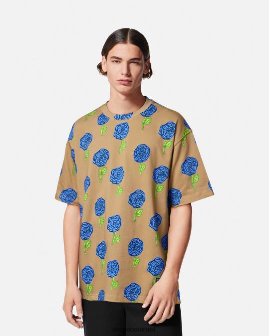 גברים Versace חום חולצת ורדים הַלבָּשָׁה N8T22371