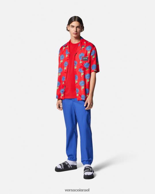 גברים Versace תפוז חולצת טי של לוגו ורדים הַלבָּשָׁה N8T22373