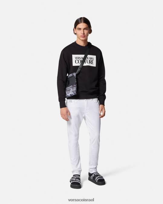 גברים Versace שָׁחוֹר סווטשירט לוגו הַלבָּשָׁה N8T22377