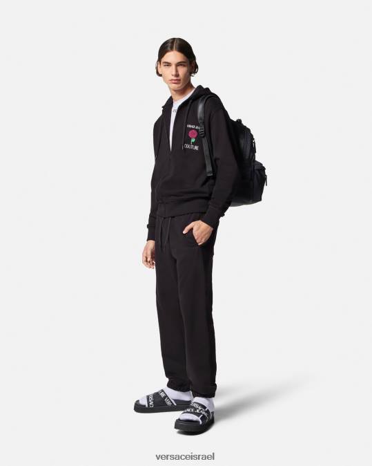 גברים Versace שָׁחוֹר מכנסי טרנינג לוגו של ורדים הַלבָּשָׁה N8T22381
