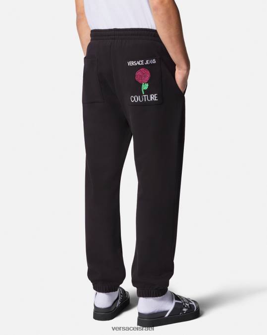 גברים Versace שָׁחוֹר מכנסי טרנינג לוגו של ורדים הַלבָּשָׁה N8T22381