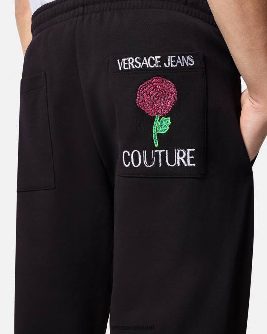 גברים Versace שָׁחוֹר מכנסי טרנינג לוגו של ורדים הַלבָּשָׁה N8T22381