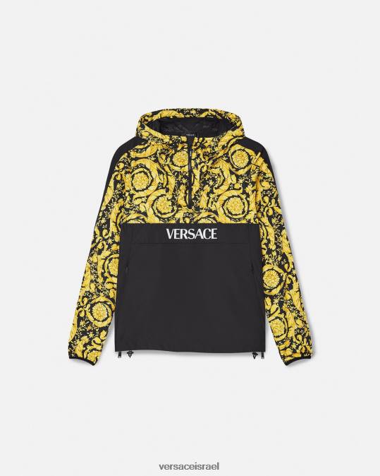 נשים Versace שָׁחוֹר ז'קט מעיל רוח בארוקו הַלבָּשָׁה N8T2239