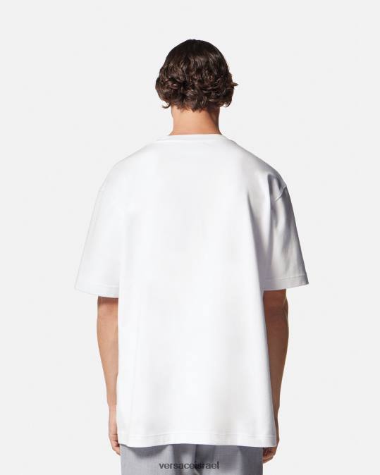 גברים Versace לבן חולצת לוגו מספר חתיכה הַלבָּשָׁה N8T22392