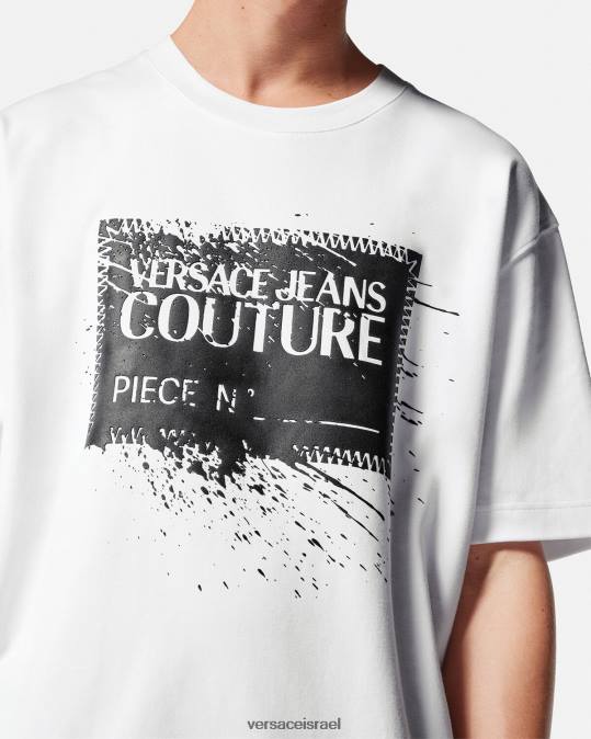 גברים Versace לבן חולצת לוגו מספר חתיכה הַלבָּשָׁה N8T22392