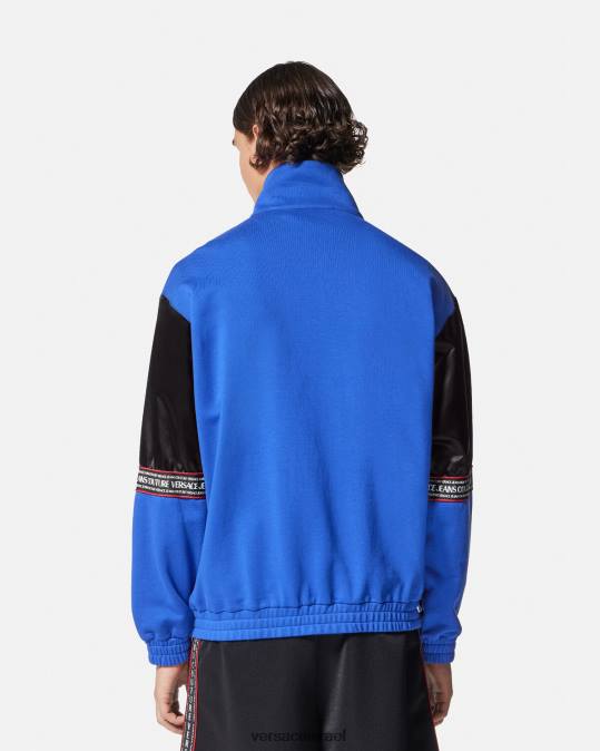 גברים Versace שָׁחוֹר סווטשירט עם רוכסן לוגו הַלבָּשָׁה N8T22409