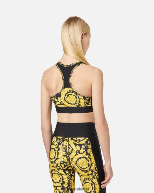 נשים Versace שָׁחוֹר חזיית ספורט בארוקו הַלבָּשָׁה N8T2240