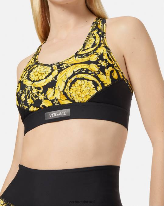 נשים Versace שָׁחוֹר חזיית ספורט בארוקו הַלבָּשָׁה N8T2240