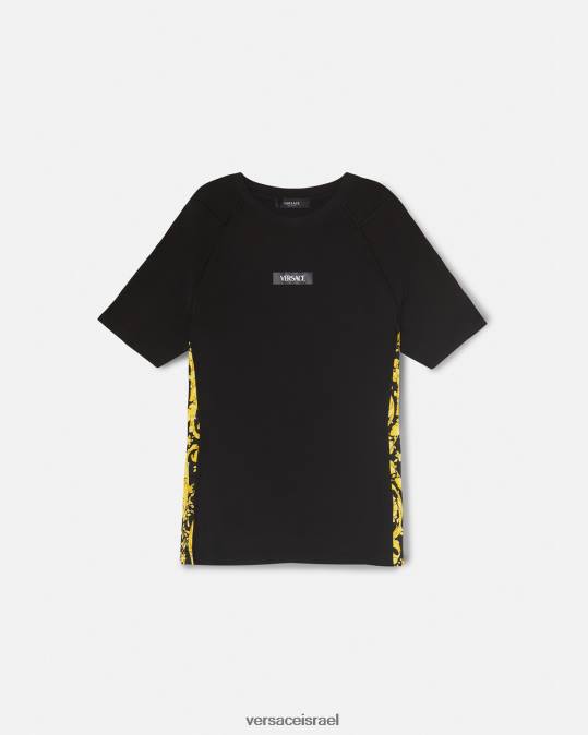 נשים Versace שָׁחוֹר חולצת כושר בארוק הַלבָּשָׁה N8T2242