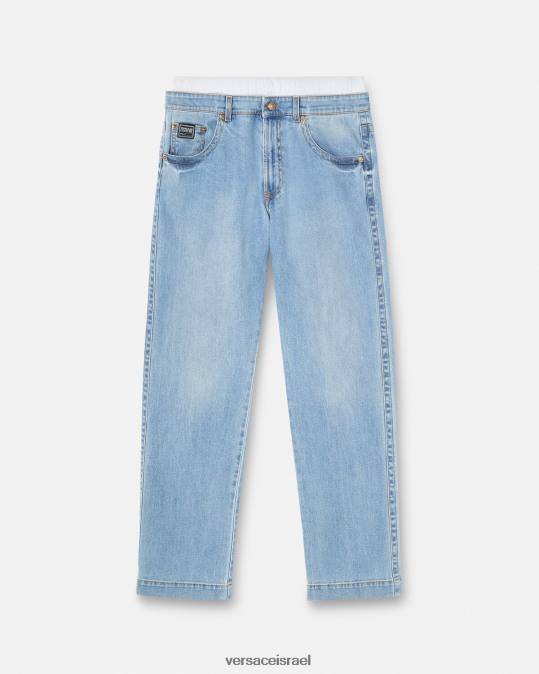 גברים Versace כְּחוֹל ג'ינס עם חגורת לוגו הַלבָּשָׁה N8T22420
