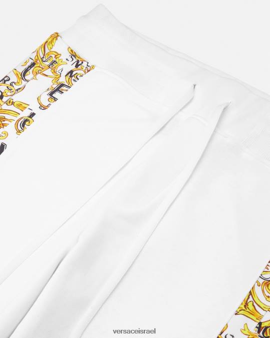 גברים Versace זהב ולבן מכנסי טרנינג עם לוגו קוטור הַלבָּשָׁה N8T22425