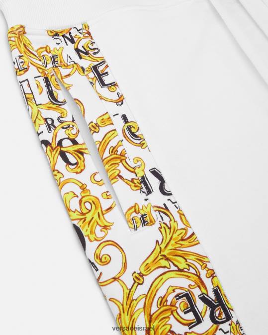 גברים Versace זהב ולבן מכנסי טרנינג עם לוגו קוטור הַלבָּשָׁה N8T22425