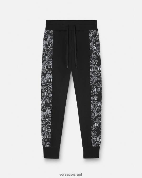 גברים Versace שָׁחוֹר מכנסי טרנינג עם לוגו קוטור הַלבָּשָׁה N8T22426
