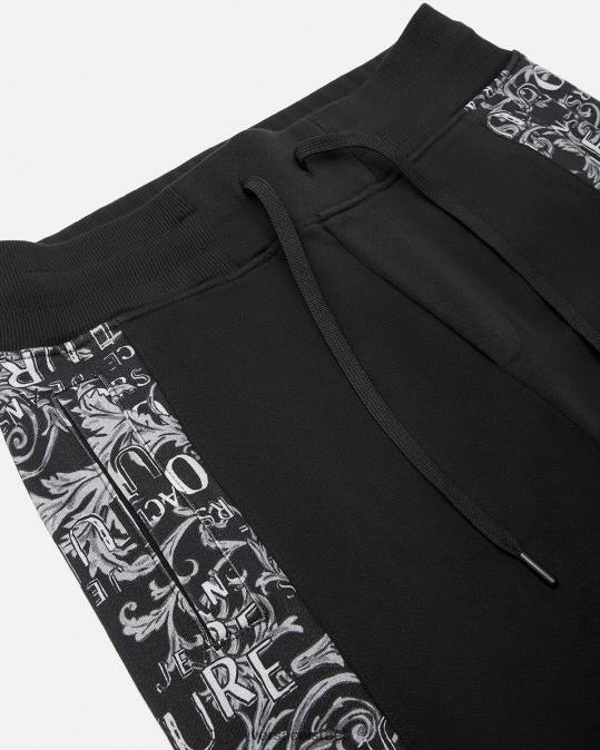 גברים Versace שָׁחוֹר מכנסי טרנינג עם לוגו קוטור הַלבָּשָׁה N8T22426