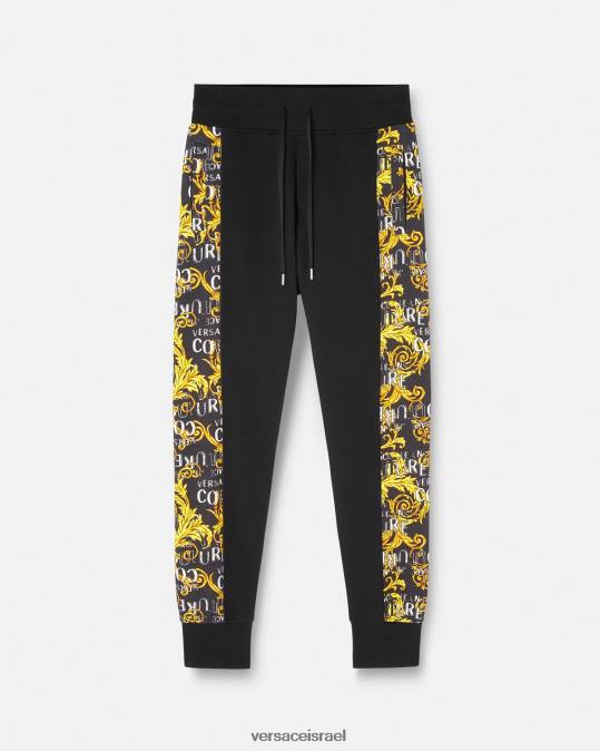 גברים Versace זהב שחור מכנסי טרנינג עם לוגו קוטור הַלבָּשָׁה N8T22427