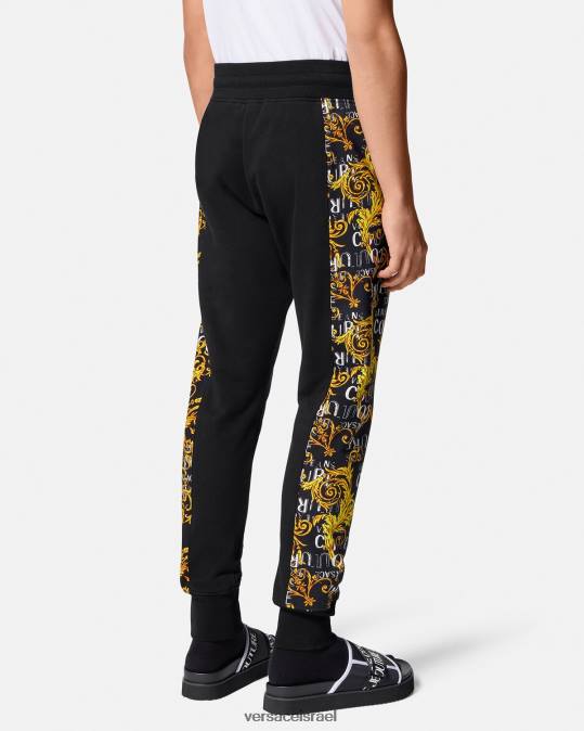 גברים Versace זהב שחור מכנסי טרנינג עם לוגו קוטור הַלבָּשָׁה N8T22427