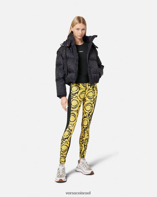 נשים Versace שָׁחוֹר חולצת כושר בארוק הַלבָּשָׁה N8T2242
