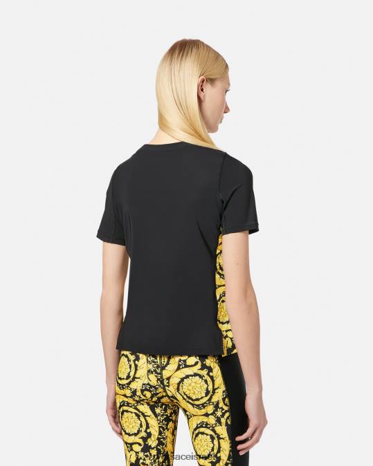 נשים Versace שָׁחוֹר חולצת כושר בארוק הַלבָּשָׁה N8T2242