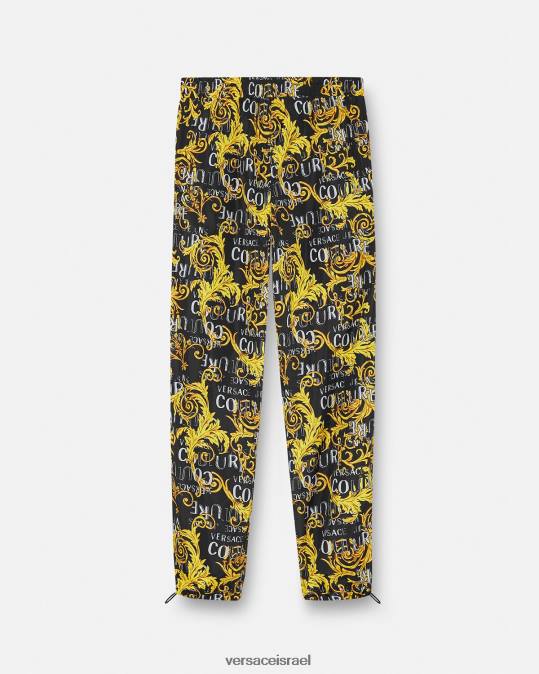 גברים Versace זהב שחור מכנסי שרוך לוגו קוטור הַלבָּשָׁה N8T22430