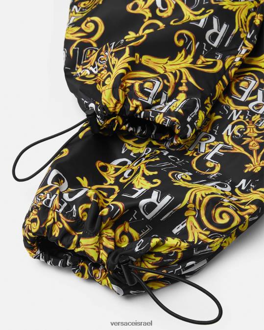 גברים Versace זהב שחור מכנסי שרוך לוגו קוטור הַלבָּשָׁה N8T22430