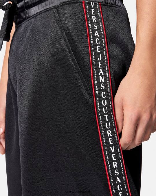 גברים Versace שָׁחוֹר מכנסי זיעה קצרים עם לוגו הַלבָּשָׁה N8T22432