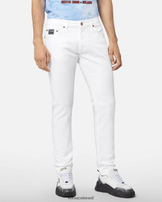 גברים Versace לבן ג'ינס לוגו הַלבָּשָׁה N8T22440