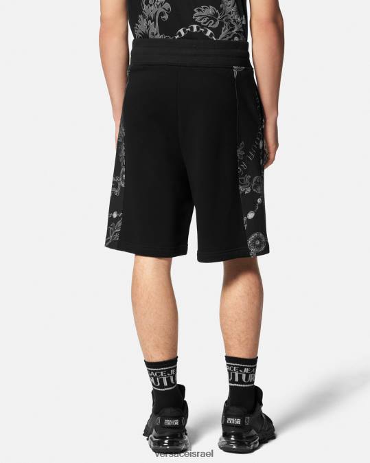 גברים Versace שָׁחוֹר מכנסי זיעה קצרים של שרשרת קוטור הַלבָּשָׁה N8T22441
