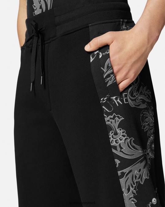 גברים Versace שָׁחוֹר מכנסי זיעה קצרים של שרשרת קוטור הַלבָּשָׁה N8T22441