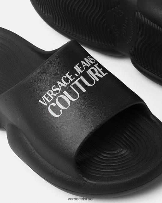 גברים Versace שָׁחוֹר שקופיות לוגו של טאגו נַעַל N8T22451