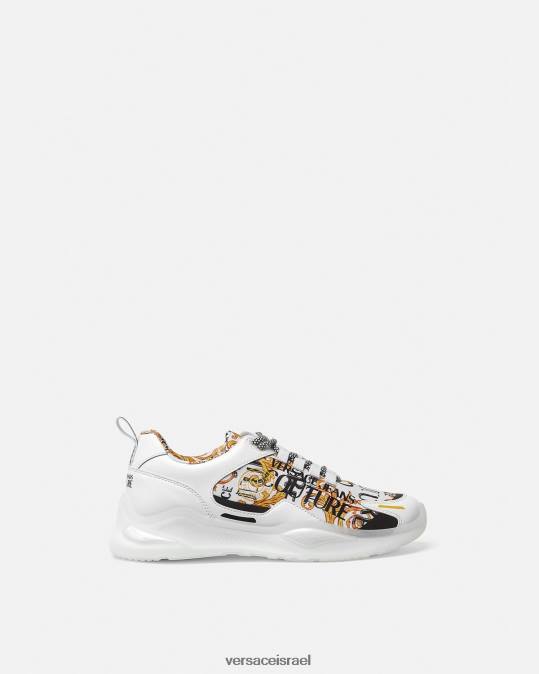 גברים Versace זהב ולבן נעלי ספורט לוגו קוטור של לביון נַעַל N8T22456
