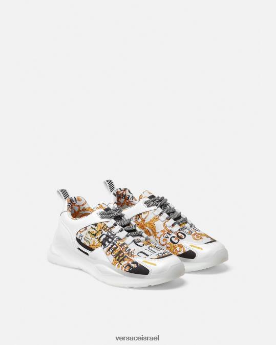 גברים Versace זהב ולבן נעלי ספורט לוגו קוטור של לביון נַעַל N8T22456