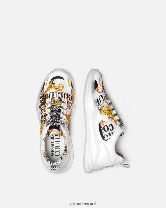 גברים Versace זהב ולבן נעלי ספורט לוגו קוטור של לביון נַעַל N8T22456