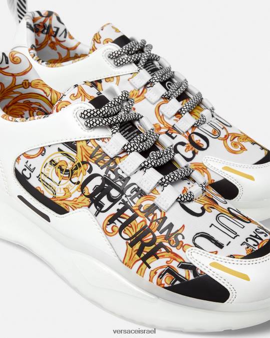 גברים Versace זהב ולבן נעלי ספורט לוגו קוטור של לביון נַעַל N8T22456